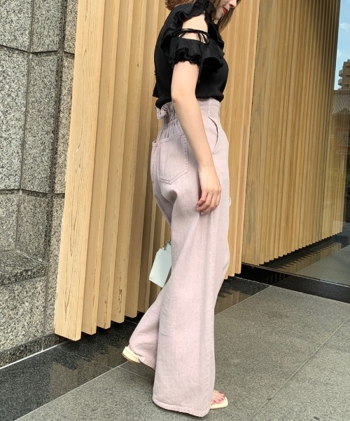 OLIVE des OLIVE(オリーブデオリーブ)の「袖フリルプルオーバー(Tシャツ/カットソー・レディース・オフホワイト/オレンジ/ブラック/ライトグレー・FREE)」の12枚目の写真