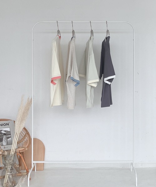 AS KNOW AS plus（アズノゥアズプラス）の「●スケボーラビット刺繍ロゴリンガーTシャツ（Tシャツ/カットソー・レディース・キナリ/チャコールグレー/オートミール/ミント・FREE）」の12枚目の写真