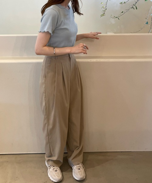 LE MORE(リモア)の「メローワッフルTEE(Tシャツ/カットソー・レディース・イエロー/ブルー/アイボリー・FREE)」の9枚目の写真