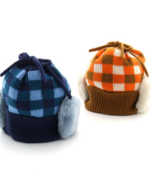 RAGMART（ラグマート）の「チェックニットワッチ（ニットキャップ/ビーニー・キッズ・ネイビー/ベージュ・M/S）」の8枚目の写真