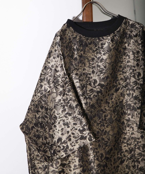 NILWAY(ニルウェイ)の「フラワージャガードプルオーバー(Tシャツ/カットソー・メンズ・ライトグレー/ブラック/グレイッシュベージュ・MEDIUM/LARGE)」の9枚目の写真