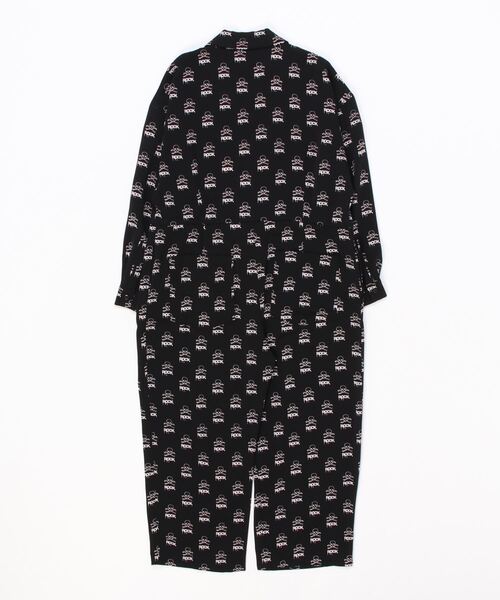 HYSTERIC GLAMOUR（ヒステリックグラマー）の「SIENA BARNES/SKULL ROCK柄 オーバーサイズオールインワン（サロペット/オーバーオール・レディース・ブラック系その他・FREE）」の4枚目の写真