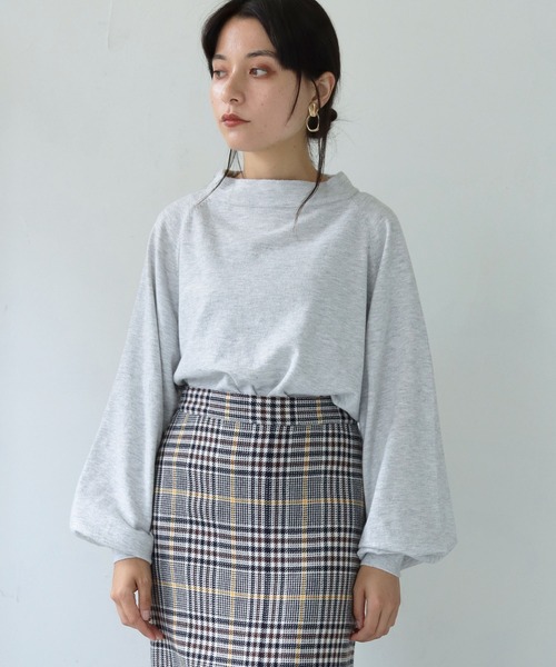 HER CLOSET（ハークローゼット）の「【shemoshelly】WEB限定サスティナブルモックネックニット（ニット/セーター・レディース・ブラック/パープル/ブルー/アイボリー/ライトグレー/ライトグリーン・M）」の8枚目の写真