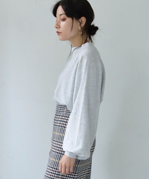 HER CLOSET（ハークローゼット）の「【shemoshelly】WEB限定サスティナブルモックネックニット（ニット/セーター・レディース・ブラック/パープル/ブルー/アイボリー/ライトグレー/ライトグリーン・M）」の10枚目の写真