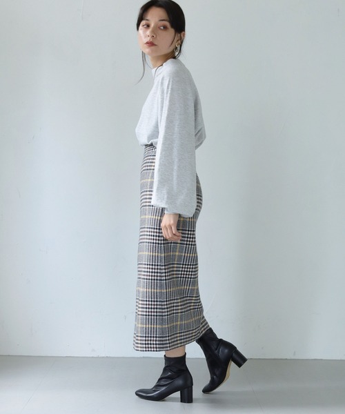 HER CLOSET（ハークローゼット）の「【shemoshelly】WEB限定サスティナブルモックネックニット（ニット/セーター・レディース・ブラック/パープル/ブルー/アイボリー/ライトグレー/ライトグリーン・M）」の14枚目の写真