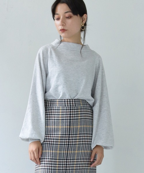 HER CLOSET（ハークローゼット）の「【shemoshelly】WEB限定サスティナブルモックネックニット（ニット/セーター・レディース・ブラック/パープル/ブルー/アイボリー/ライトグレー/ライトグリーン・M）」の7枚目の写真
