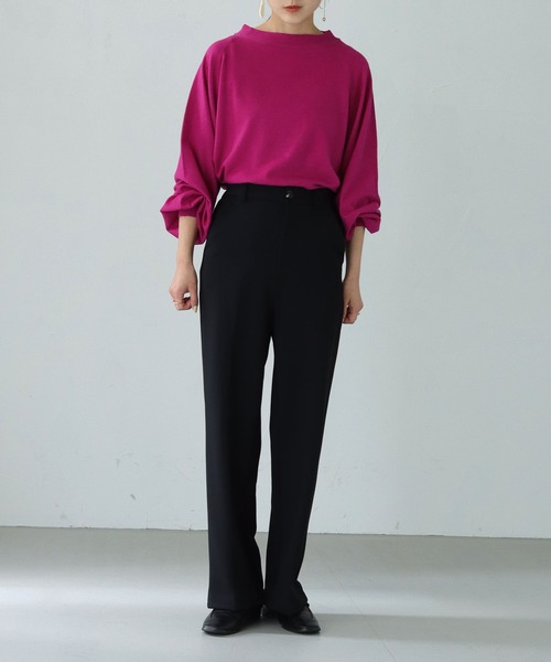 HER CLOSET（ハークローゼット）の「【shemoshelly】WEB限定サスティナブルモックネックニット（ニット/セーター・レディース・ブラック/パープル/ブルー/アイボリー/ライトグレー/ライトグリーン・M）」の20枚目の写真