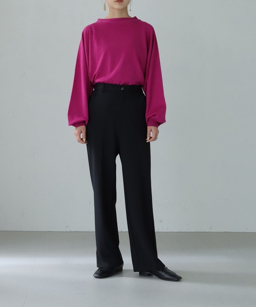 HER CLOSET（ハークローゼット）の「【shemoshelly】WEB限定サスティナブルモックネックニット（ニット/セーター・レディース・ブラック/パープル/ブルー/アイボリー/ライトグレー/ライトグリーン・M）」の22枚目の写真