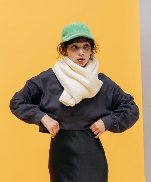 CITEN（シテン）の「＜CITEN＞ソデシャーリング クロップド Tシャツ（Tシャツ/カットソー・レディース・ブラック/オフホワイト/ケリー・FREE）」の3枚目の写真