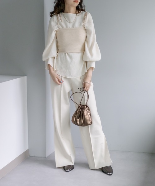 mystic(ミスティック)の「【サイズ展開あり】カットワイドパンツ(その他パンツ・レディース・ブラック/ベージュ/オフホワイト・1/2)」の11枚目の写真