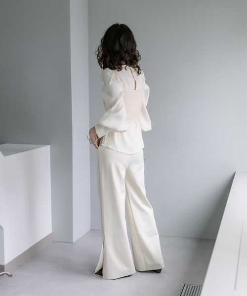 mystic(ミスティック)の「【サイズ展開あり】カットワイドパンツ(その他パンツ・レディース・ブラック/ベージュ/オフホワイト・1/2)」の8枚目の写真