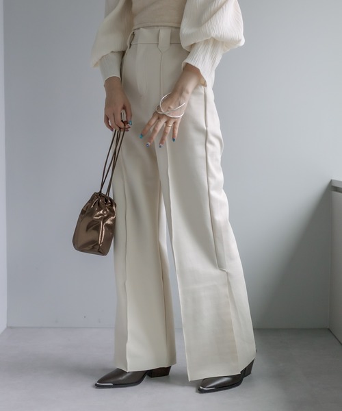 mystic(ミスティック)の「【サイズ展開あり】カットワイドパンツ(その他パンツ・レディース・ブラック/ベージュ/オフホワイト・1/2)」の22枚目の写真