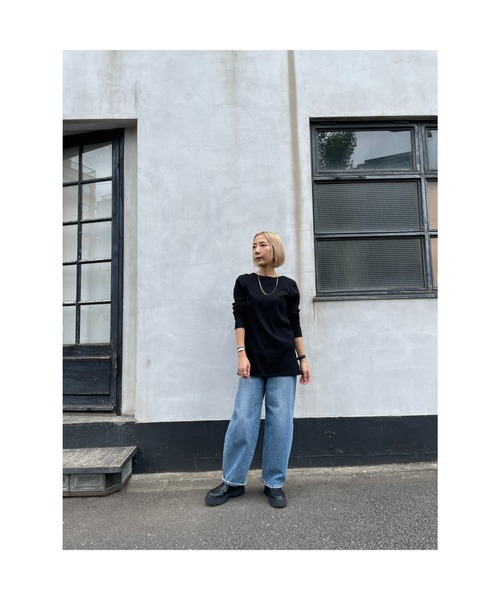 BLACK BY MOUSSY（ブラックバイマウジー）の「2way longsleeve t-shirt（2ウェイロングスリーブTシャツ）（Tシャツ/カットソー・レディース・ホワイト/ブラック/トップグレー/ブラウン/ブルー・FREE）」の16枚目の写真