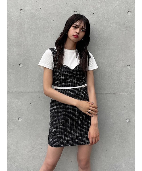 ENVYM（アンビー）の「ツイードビスチェ（その他トップス・レディース・ブラック/ベージュ・FREE）」の7枚目の写真