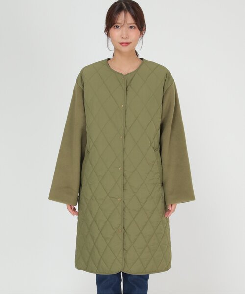 ikka（イッカ）の「切り替えキルティング軽量コート（ノーカラーコート・レディース・ブラック/ベージュ/グリーン系その他・M/L）」の7枚目の写真