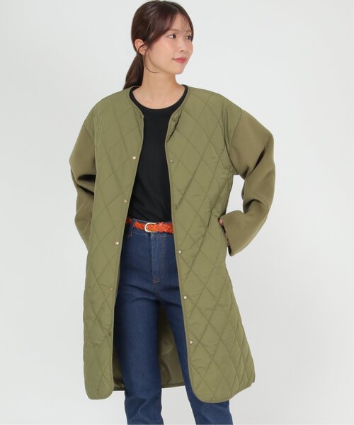 ikka（イッカ）の「切り替えキルティング軽量コート（ノーカラーコート・レディース・ブラック/ベージュ/グリーン系その他・M/L）」の18枚目の写真