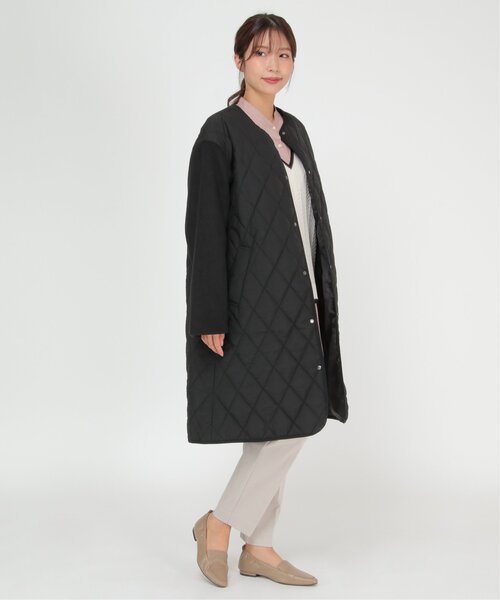 ikka（イッカ）の「切り替えキルティング軽量コート（ノーカラーコート・レディース・ブラック/ベージュ/グリーン系その他・M/L）」の22枚目の写真