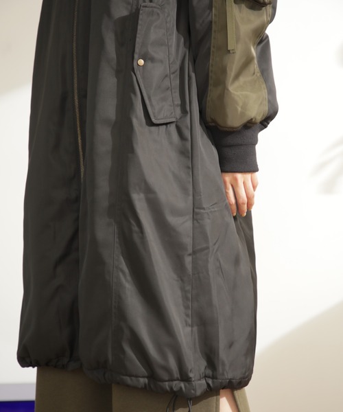 GENE HEAVENS(ジーンヘブンズ)の「(GENE HEAVENS)ロング MA1 ジャケット(MA-1・レディース・ブラック/カーキ・ONE SIZE)」の14枚目の写真