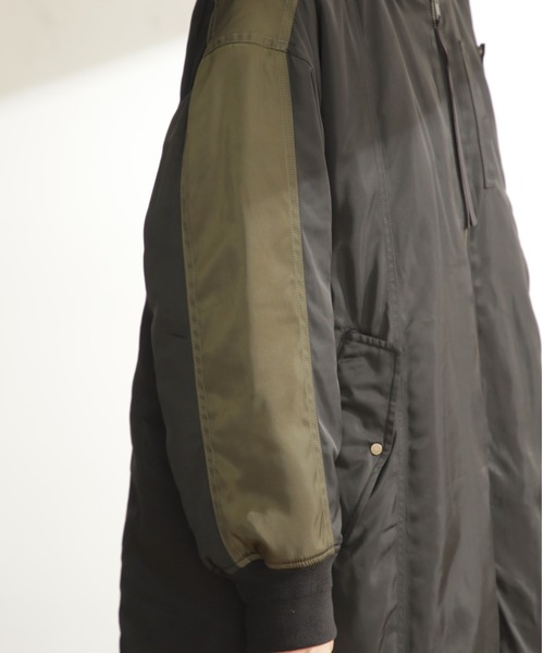 GENE HEAVENS(ジーンヘブンズ)の「(GENE HEAVENS)ロング MA1 ジャケット(MA-1・レディース・ブラック/カーキ・ONE SIZE)」の6枚目の写真