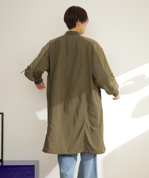 GENE HEAVENS(ジーンヘブンズ)の「(GENE HEAVENS)ロング MA1 ジャケット(MA-1・レディース・ブラック/カーキ・ONE SIZE)」の8枚目の写真
