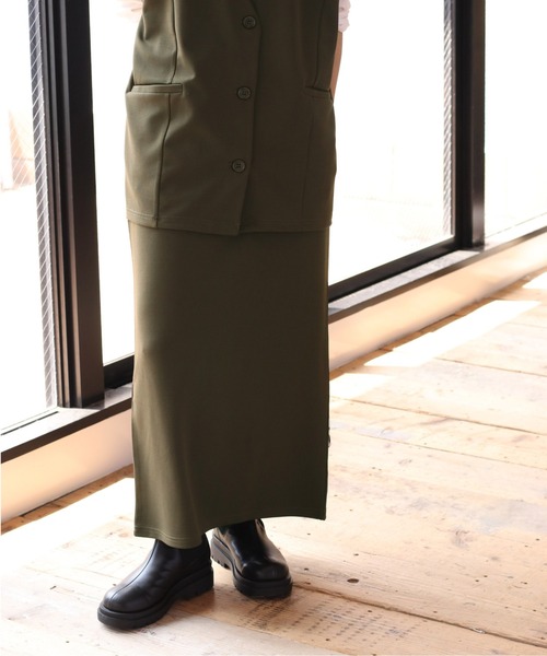 cepo（セポ）の「【セットアイテム】ベスト+スカート　セットアップ（ワンピース・レディース・ブラック/カーキ・M）」の7枚目の写真