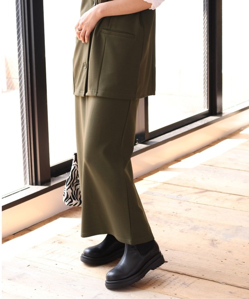 cepo（セポ）の「【セットアイテム】ベスト+スカート　セットアップ（ワンピース・レディース・ブラック/カーキ・M）」の8枚目の写真