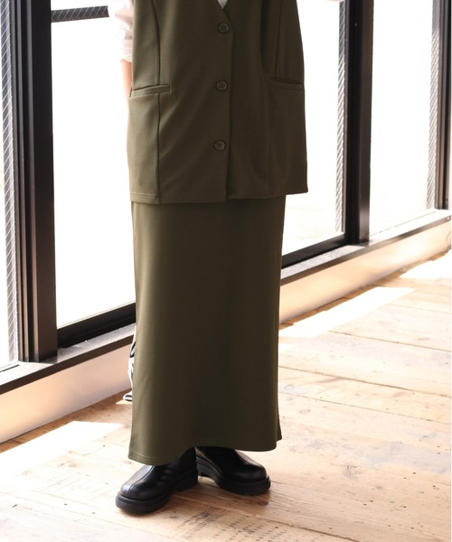 cepo（セポ）の「【セットアイテム】ベスト+スカート　セットアップ（ワンピース・レディース・ブラック/カーキ・M）」の9枚目の写真