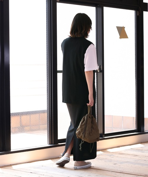 cepo（セポ）の「【セットアイテム】ベスト+スカート　セットアップ（ワンピース・レディース・ブラック/カーキ・M）」の13枚目の写真