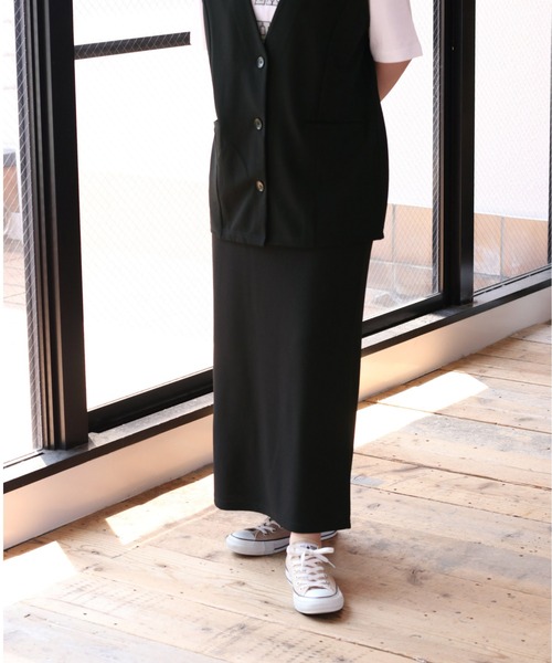 cepo（セポ）の「【セットアイテム】ベスト+スカート　セットアップ（ワンピース・レディース・ブラック/カーキ・M）」の16枚目の写真