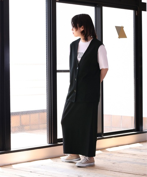 cepo（セポ）の「【セットアイテム】ベスト+スカート　セットアップ（ワンピース・レディース・ブラック/カーキ・M）」の12枚目の写真