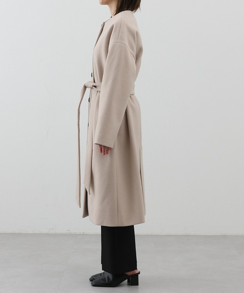 COLONY 2139（コロニートゥーワンスリーナイン）の「テックウールノーカラーコート（ノーカラーコート・レディース・グレイッシュベージュ/ブラック/ベージュ・LARGE/MEDIUM）」の21枚目の写真