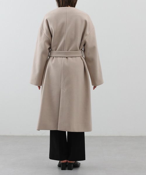 COLONY 2139（コロニートゥーワンスリーナイン）の「テックウールノーカラーコート（ノーカラーコート・レディース・グレイッシュベージュ/ブラック/ベージュ・LARGE/MEDIUM）」の22枚目の写真