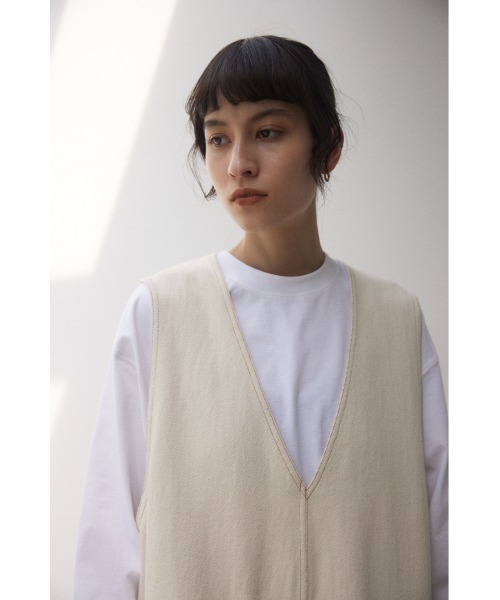 BLACK BY MOUSSY（ブラックバイマウジー）の「denim vest（デニムベスト）（ベスト・レディース・ブラック/オフホワイト・FREE）」の16枚目の写真