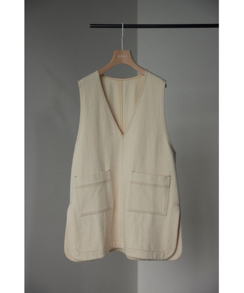 BLACK BY MOUSSY（ブラックバイマウジー）の「denim vest（デニムベスト）（ベスト・レディース・ブラック/オフホワイト・FREE）」の18枚目の写真