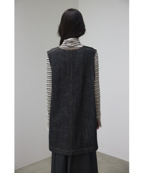 BLACK BY MOUSSY（ブラックバイマウジー）の「denim vest（デニムベスト）（ベスト・レディース・ブラック/オフホワイト・FREE）」の22枚目の写真