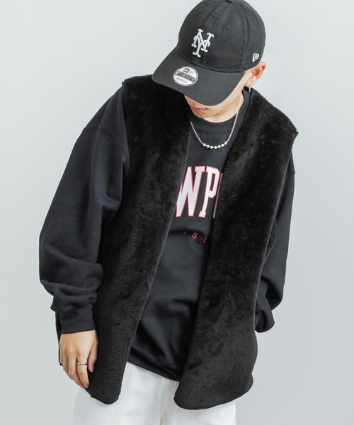 Rocky Monroe(ロッキーモンロー)の「オーバーサイズ ビッグフェイクファージップベスト(ベスト・メンズ・ブラック/ブラウン/キナリ・M/L)」の2枚目の写真
