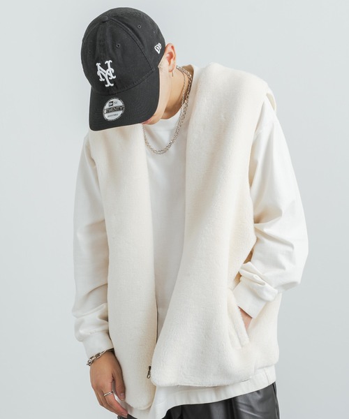 Rocky Monroe(ロッキーモンロー)の「オーバーサイズ ビッグフェイクファージップベスト(ベスト・メンズ・ブラック/ブラウン/キナリ・M/L)」の22枚目の写真