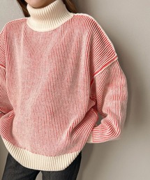 Bab（バブ）の「リバーシブルストライプニット（ニット/セーター）」