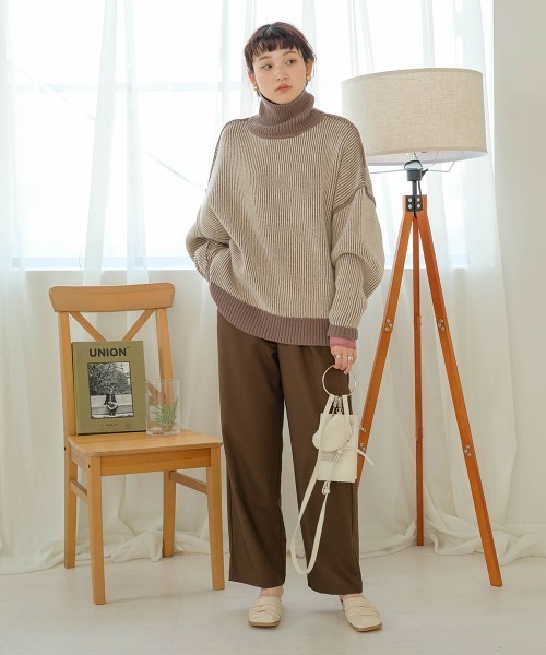 Bab（バブ）の「リバーシブルストライプニット（ニット/セーター