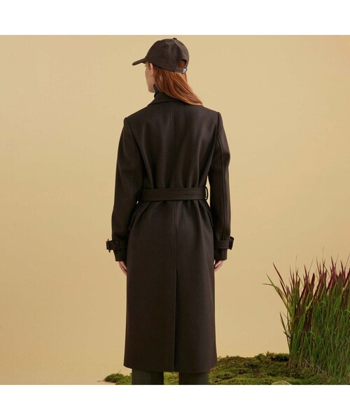 【極美品】AIGLE ウール　ロング　トレンチコート マキシ丈　現行 AIGLE（エーグル）の「ロングウールトレンチコート（トレンチコート