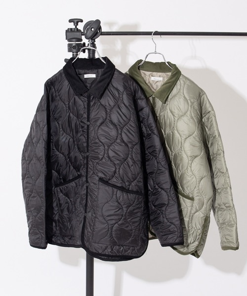 ONCILY(オンシェリー)の「SIDE SLIT QUILTING JACKET / サイドスリットキルティングジャケット(ダウンジャケット/コート・メンズ・オリーブ/ブラック・LARGE/MEDIUM)」の9枚目の写真