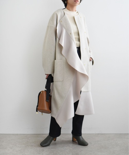 エイミーロウ　ボンディング　フリル　ビーバー　コート　ワンピ　ニット Eimee Law（エイミーロウ）の「ボンディングフリル ビーバーコート