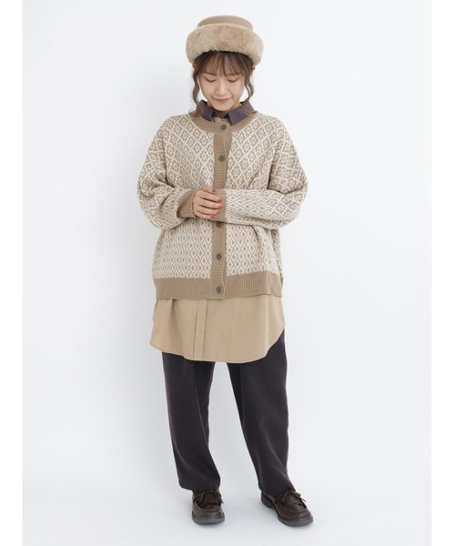 Samansa Mos2（サマンサ モスモス）の「柄アソートクレリックシャツチュニック（チュニック・レディース・ベージュ/オフホワイト/ブルー/チャコール・ﾌﾘ-）」の8枚目の写真