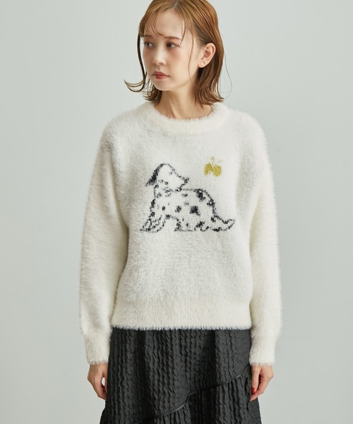 ベラフロイド BELLA FREUD ドッグジャガード ニット セーター S セール】ドッグモチーフジャガードニット（ニット/セーター