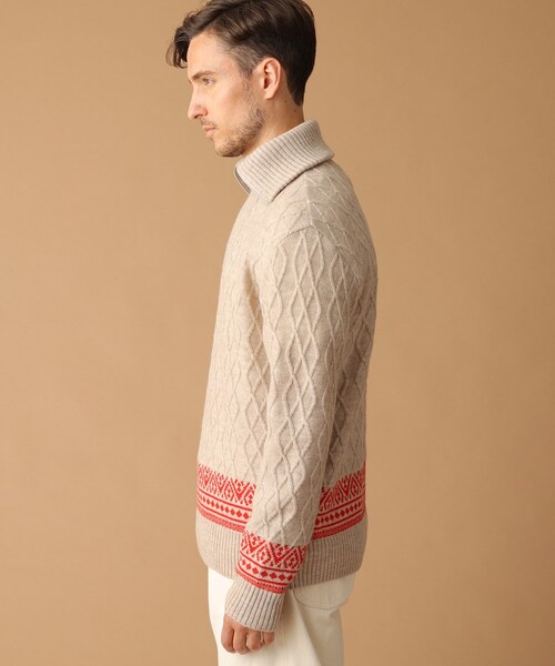 40ｃｔ＆525（フォーティーカラッツアンドゴーニーゴ）の「◆ハーフジップ プルオーバーニット（ニット/セーター・メンズ・マスタード/アイボリー・03/02）」の15枚目の写真