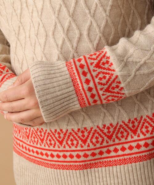 40ｃｔ＆525（フォーティーカラッツアンドゴーニーゴ）の「◆ハーフジップ プルオーバーニット（ニット/セーター・メンズ・マスタード/アイボリー・03/02）」の21枚目の写真