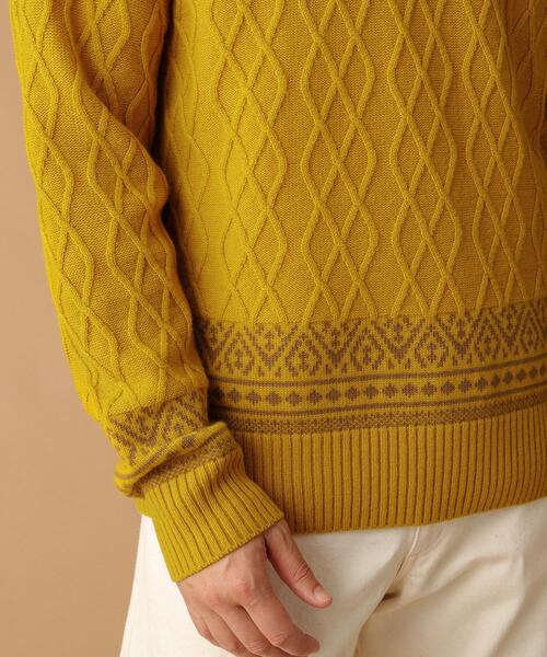 40ｃｔ＆525（フォーティーカラッツアンドゴーニーゴ）の「◆ハーフジップ プルオーバーニット（ニット/セーター・メンズ・マスタード/アイボリー・03/02）」の7枚目の写真