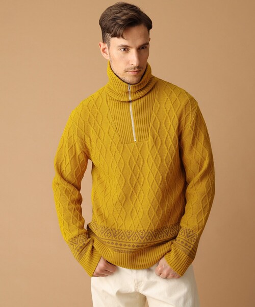 40ｃｔ＆525（フォーティーカラッツアンドゴーニーゴ）の「◆ハーフジップ プルオーバーニット（ニット/セーター・メンズ・マスタード/アイボリー・03/02）」の19枚目の写真