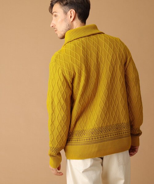 40ｃｔ＆525（フォーティーカラッツアンドゴーニーゴ）の「◆ハーフジップ プルオーバーニット（ニット/セーター・メンズ・マスタード/アイボリー・03/02）」の4枚目の写真