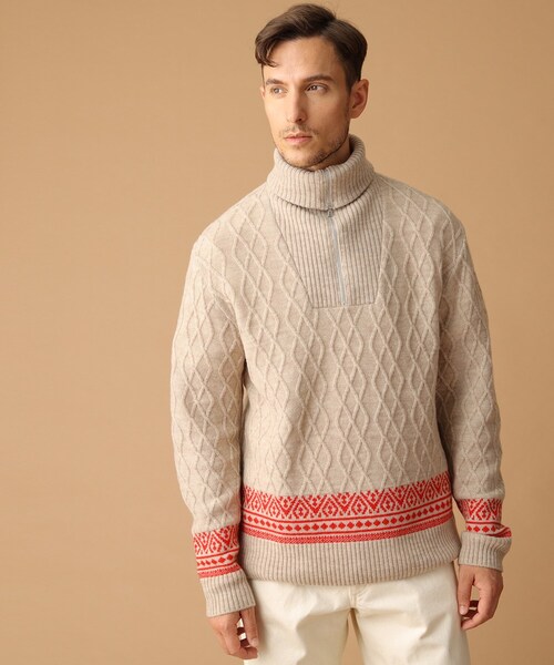 40ｃｔ＆525（フォーティーカラッツアンドゴーニーゴ）の「◆ハーフジップ プルオーバーニット（ニット/セーター・メンズ・マスタード/アイボリー・03/02）」の17枚目の写真